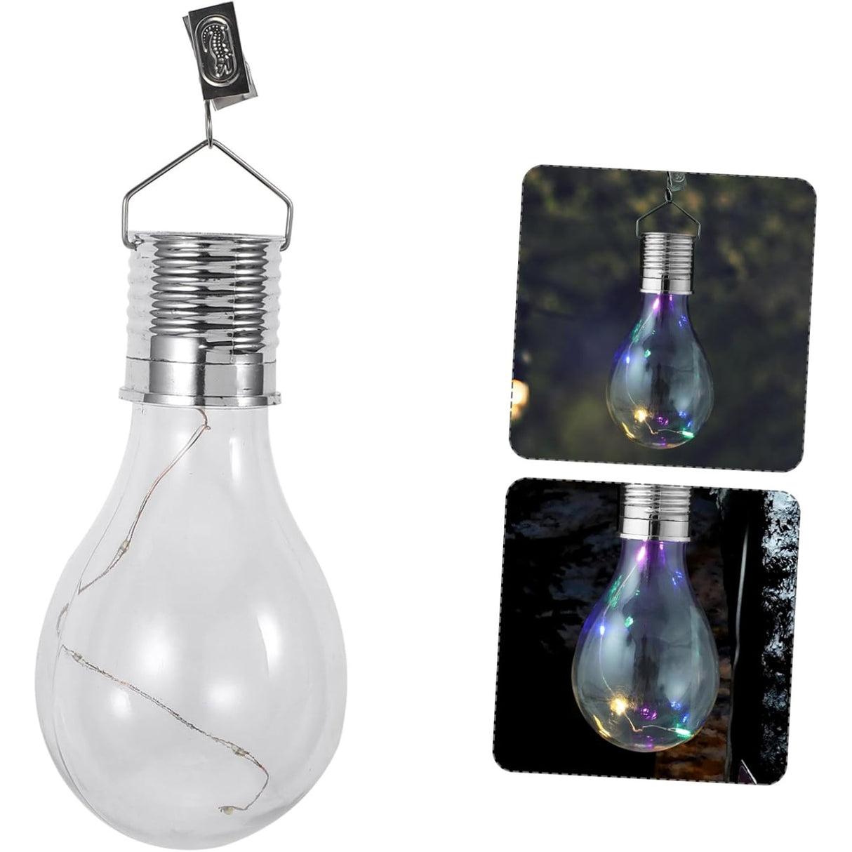 Lampa Solara LED, Vivimall, Model Bec, pentru Exterior, IP65, Lumina Multicolora, Transparent - vivimall.ro