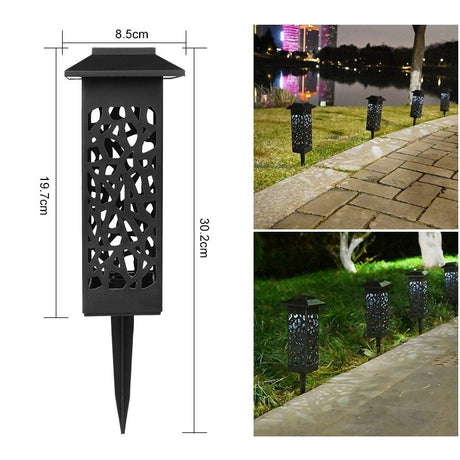 Lampa solara LED Vivimall, tip felinar cu acoperis, pentru gradina, inaltime 30.2 cm, putere 0.2W, 1.2V, 600mAh, alb rece - vivimall.ro