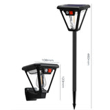 Lampa Solara LED, Vivimall, Tip Felinar, pentru Perete/Sol, 10.8 x 12.3 x 46 cm, 3 Moduri, Lumina Calda, din ABS si PP, Negru - vivimall.ro