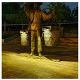 Lampa solara LED pentru gradina/scari/balustrade Vivimall, 3.7V, ABS, 1200mAh, 12 x 6 cm, 12 LED-uri SMD, lumina alb cald, carcasa neagra - vivimall.ro