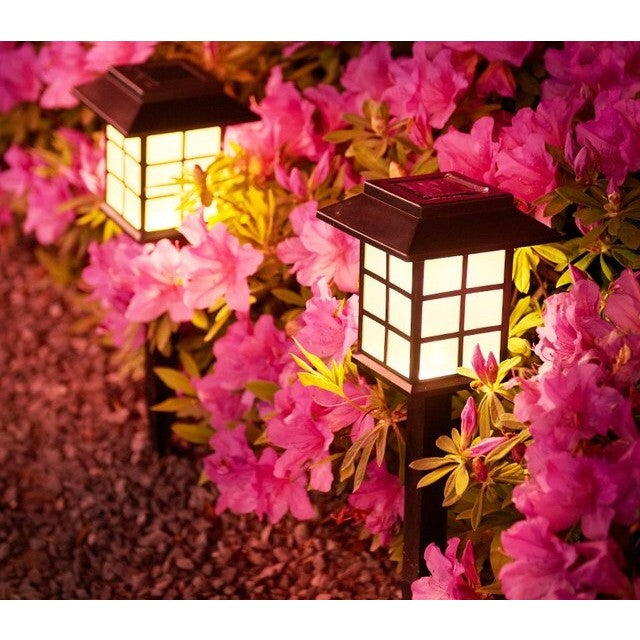 Set 2 Lampa solara Led pentru gradina, Tip felinar, Vivimall, Alb cald - vivimall.ro