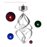 Lampa solara LED RGB spirala pentru gradina/terasa Vivimall, se roteste de la vant, 35 x 5.5 cm, rezistenta la apa, 2V, 600 mAh, multicolor - vivimall.ro