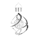 Lampa solara LED RGB spirala pentru gradina/terasa Vivimall, se roteste de la vant, 35 x 5.5 cm, rezistenta la apa, tip glob de cristal, 2V, 600 mAh, multicolor - vivimall.ro