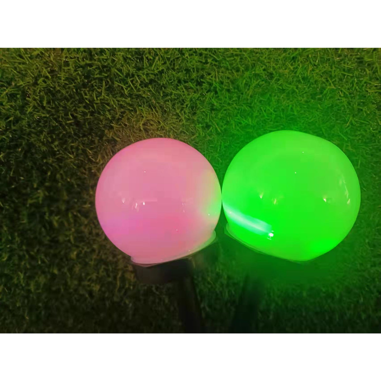 Set 2 lampa solara LED, Sferica, Tip Glob Vivimall, Diametru 10 cm, Multicolor - vivimall.ro