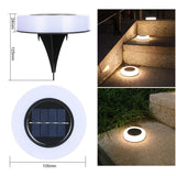 Lampa solara LED, sub forma de cerc, pentru gazon sau gradina, Rezistenta la apa, Vivimall, Alb cald - vivimall.ro