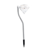Lampa solara LED tip Diamant pentru gradina Vivimall, inaltime 30 cm, 2V, ABS, 600mAh, alb rece - vivimall.ro