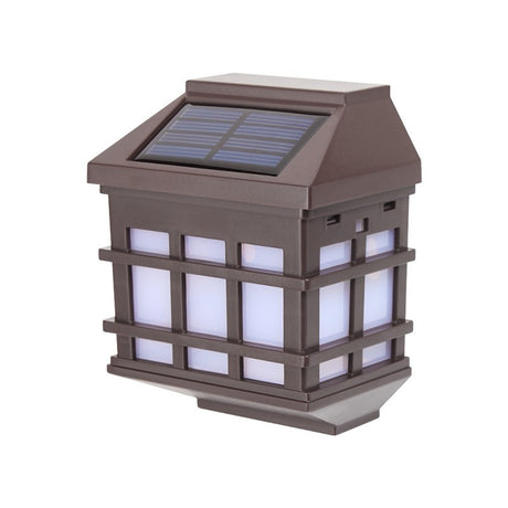 Lampa Solara Led Tip Felinar Pentru Perete, 11.5 X 8.3Cm, 1.2V, Abs, 400Mah, Alb Rece - vivimall.ro