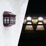 Lampa solara LED tip Felinar pentru perete Vivimall, 11.5 x 8.3cm, 1.2V, ABS, 400mAh, alb cald - vivimall.ro