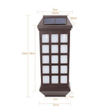 Lampa solara LED tip Felinar pentru perete Vivimall, Set din 2 Buc, 23 x 9 cm, 1.2V, ABS, 600mAh, Rezistent la Apa, Tip lumina alb cald, Maro - vivimall.ro