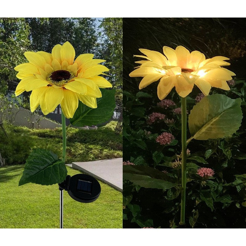 Lampa solara LED tip Floarea Soarelui, inaltime 70 cm, Pentru gradina, Vivimall - vivimall.ro