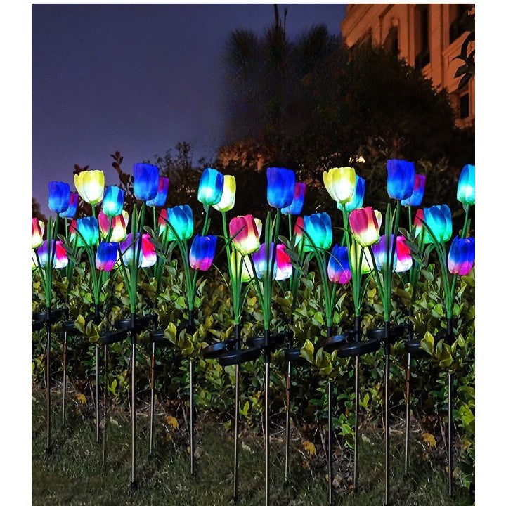 Napelemes lámpa tulipánokkal 3 virággal | BrightLeaf