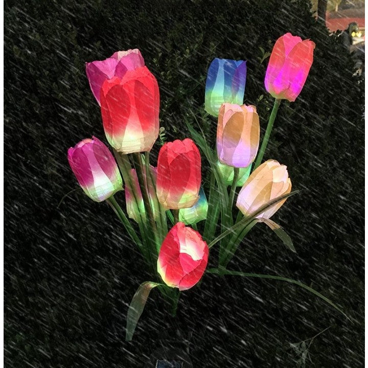 Napelemes lámpa tulipánokkal 3 virággal | BrightLeaf