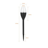 Lampa solara LED tip pahar de vin pentru gradina Vivimall, inaltime 37.5 cm, efect de flacara, material PVC si ABS, 2V, 200mAh, alb rece - vivimall.ro