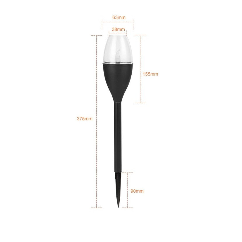 Lampa Solara Led Tip Pahar De Vin Pentru Gradina, Inaltime 37.5 Cm, Efect De Flacara, Material Pvc Si Abs, 2V, 200Mah, Alb Cald - vivimall.ro