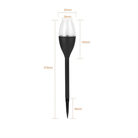 Lampa solara LED tip pahar de vin pentru gradina Vivimall, inaltime 37.5 cm, efect de flacara, material PVC si ABS, 2V, 200mAh, alb cald - vivimall.ro
