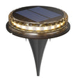 Lampa solara LED tip spot pentru gradina Vivimall, 8 LED-uri, material ABS si Policarbonat, baterie 1.2V, 600mah, 12 x 13.5 cm, alb cald - vivimall.ro