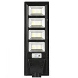 Lampa solara stradala Vivimall, cu telecomanda, senzor de miscare si lumina, suport prindere, 192 LED-uri, IP65, ABS, 8AH, 200W, temperatura culoare 6500K, 58.6x18.8x5-cm, autonomie 10-12 ore, negru - vivimall.ro