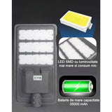 Lampa solara stradala Flippy, IP65, senzor de lumina, 306 LED-uri SMD, 3000 lm, panou 40W, putere 300W, autonomie 12-16 ore, telecomanda, montare prin fixare, pentru strada sau gradina, finisaj mat, material ABS,  70.3 x 36.5 x8.7 cm, lumina alb rece, gri - vivimall.ro