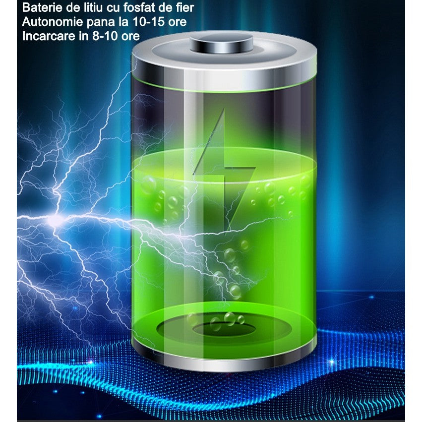 Lampa solara stradala Vivimall, pentru curte sau strada, finisaj lucios, rezistent la apa, montare prin fixare, senzor lumina, baterie de litiu, IP65, lumina rece, putere 500W, autonomie 10 ore, 49.5 x 21 x 9 cm, negru - vivimall.ro