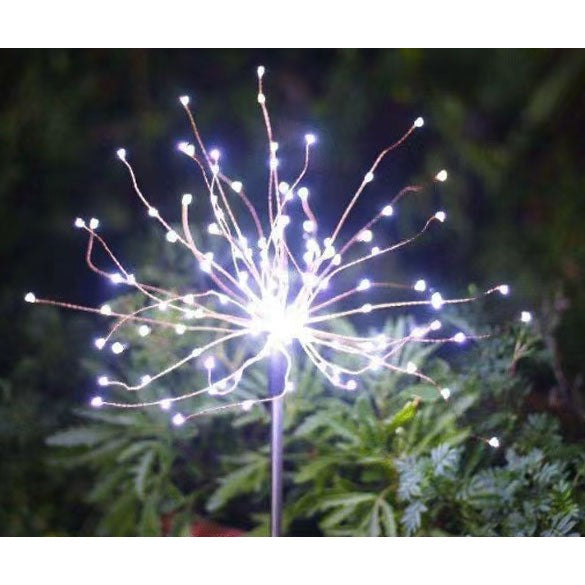 Lampa solara sub forma de artificii, 120 LED-uri, alb rece, Vivimall - vivimall.ro