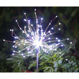 Lampa solara sub forma de artificii, 120 LED-uri, alb rece, Vivimall - vivimall.ro