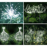 Lampa solara sub forma de artificii, 120 LED-uri, alb rece, Vivimall - vivimall.ro