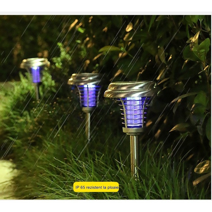 Lampa solara tip torta Vivimall, anti-insecte, tantari, UV, LED, 1.2V, IP65, 1 LED, material ABS, 48 x 14 cm, gri - vivimall.ro