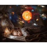 Lampa Tip Proiector Galaxie, Vivimall, pentru Dormitor, Tematica Cer Instelat, Model Glob, HD, Rotire 360 de Grade, 13 Imagini, Incarcare USB, 5 W, 11.2x10.8x10.9 cm, Alb Negru - vivimall.ro