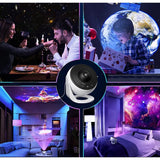 Lampa Tip Proiector Galaxie, Vivimall, pentru Dormitor, Tematica Cer Instelat, Model Glob, HD, Rotire 360 de Grade, 13 Imagini, Incarcare USB, 5 W, 11.2x10.8x10.9 cm, Alb Negru - vivimall.ro