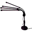 Lampă LED creștere plante 20W cu 4 capete și 72 LED-uri spectru alb-mov, vedere frontală
