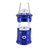 Lanternă pliabilă de camping Magic cool cu lampă disc și USB Vivimall, Lanterna, Felinar, Acumulator 1200 mAh, reincarcabila, 6 LED + 1 W + 3C culori, Albastru - vivimall.ro