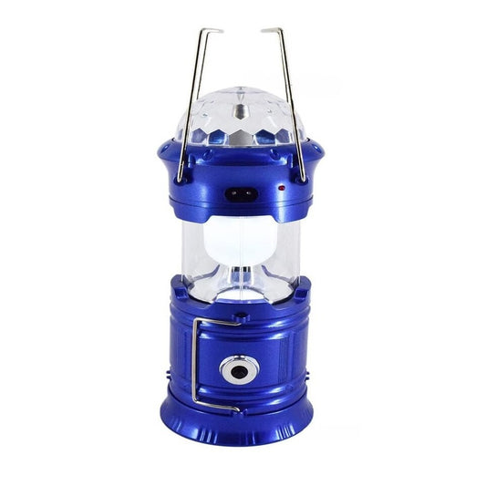 Lanternă pliabilă de camping Magic cool cu lampă disc și USB Vivimall, Lanterna, Felinar, Acumulator 1200 mAh, reincarcabila, 6 LED + 1 W + 3C culori, Albastru - vivimall.ro