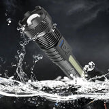 Lanterna LED  Vivimall P50 mare, Incarcare USB,  10W, 2 Surse de Lumina,  16 x 3.8 cm, Negru - vivimall.ro