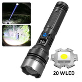 Lanterna Power Bank LED, Vivimall, Incarcare USB, Raza 200m, 10W, Model T6 Telescopic, Functie Zoom si Incarcare Telefon, 1800 mAh, Negru - vivimall.ro