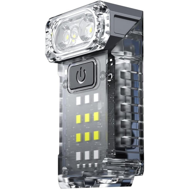 Lanterna UV LED Portabila, Vivimall, Incarcare USB Tip C, Raza 50 m, 5W, 3 Culori de Lumina, 1200 mAh, 8 x 2 x 4.2 cm, Transparent Fluorescent - vivimall.ro