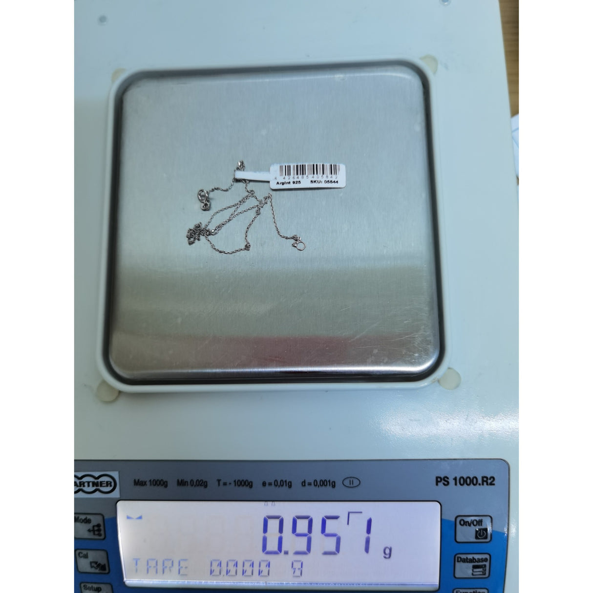 Ródiummal bevont 925-ös ezüst lánc, 38 cm