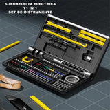 Șurubelniță electrică Flippy cu iluminare LED activată, corp ergonomic din aliaj, detaliu lateral