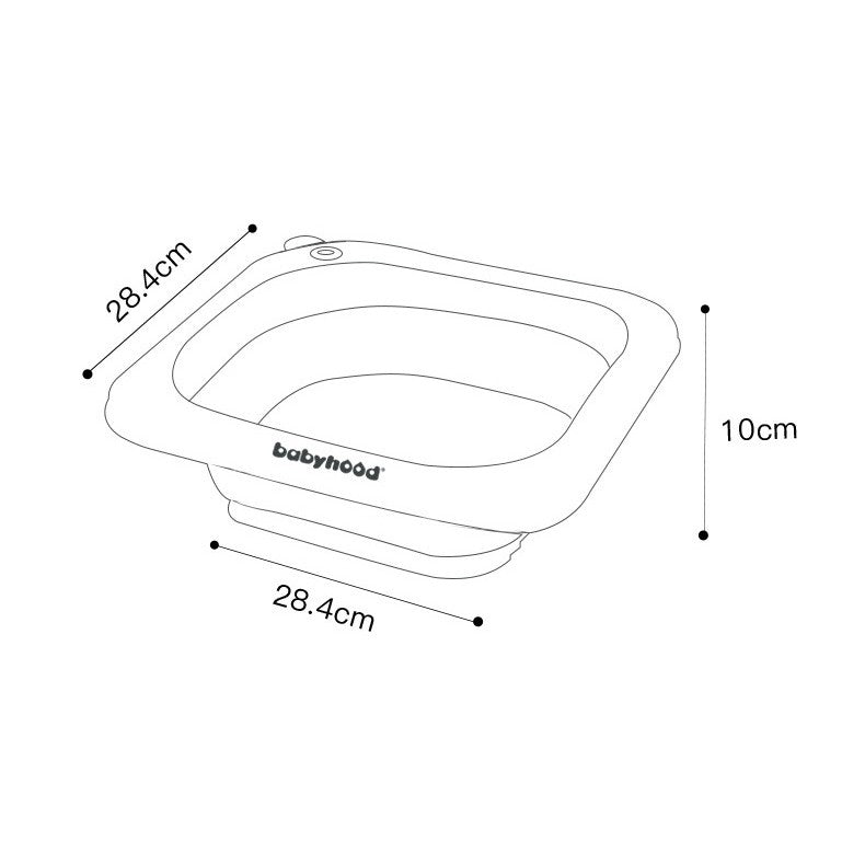 Lavoar Pliabil, Vivimall, pentru Copii 1-8 Ani, 28.5x28.5x10 cm, din PE+PP, 3.5l, Model Picioare, Gri - vivimall.ro