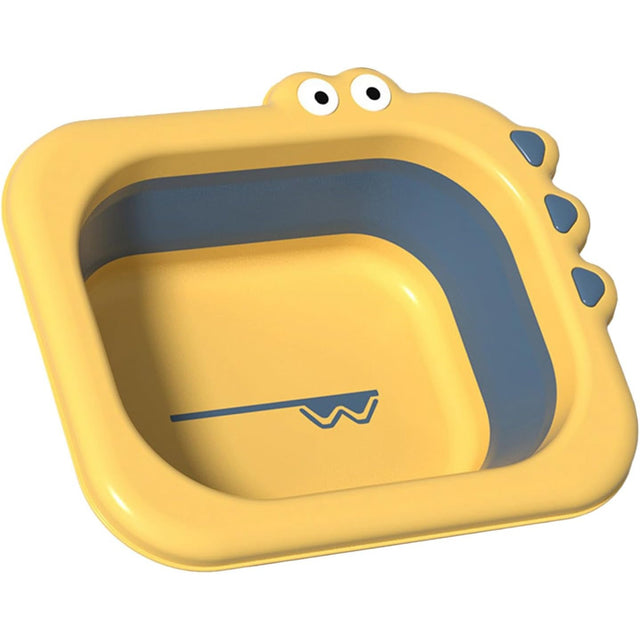 Lavoar Pliabil, Vivimall, pentru Copii, din PP/TPE, Portabil, Model Crocodil, 30x24.5x9 cm, Galben/Albastru - vivimall.ro