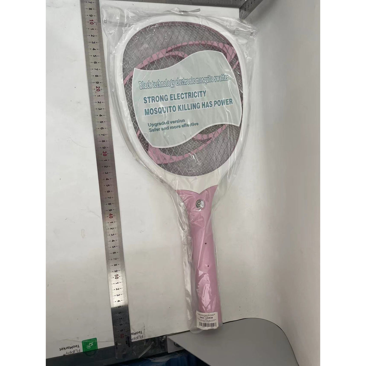 Paleta Electrica pentru Tantari, Muste sau Insecte LED, Vivimall, Plastic, Casa si Gradina, Anti-insecte, Alb-Roz - vivimall.ro