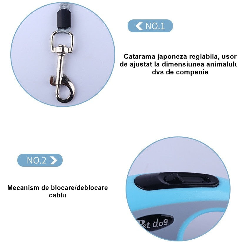 Lesă Retractabilă Câini 3M Bleu | PetPro