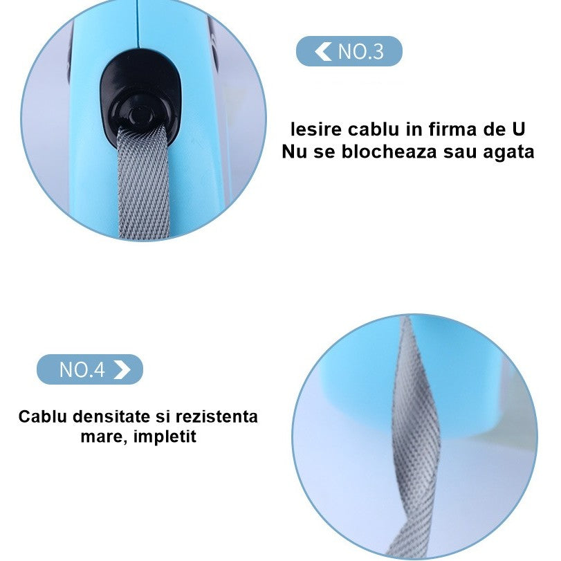 Lesă Retractabilă Câini 3M Bleu | PetPro