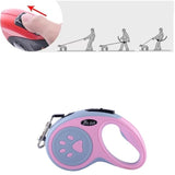 Lesa Automata Retractabila, Vivimall, pentru Caini, 5m, 20 kg, ABS, Roz/Gri, 8x12x4 cm - vivimall.ro