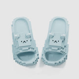 Papuci Casual pentru Adolescenti, Flippy, Model Unisex de Forma Pixel, Rezistenti Usori si Moi din Spuma EVA Antiderapanti, Marime 36-37, Albastru deschis - vivimall.ro