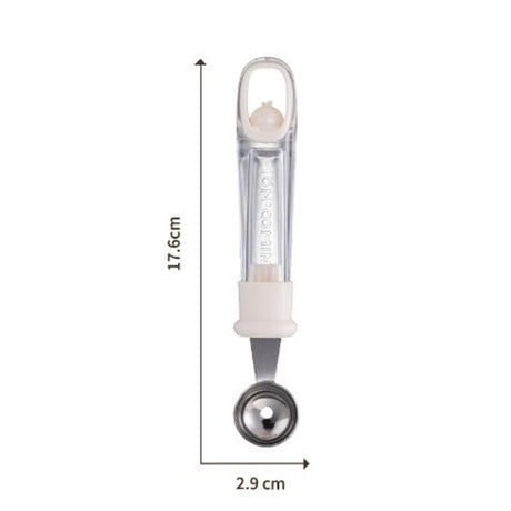 Lingura pentru Bile de Fructe, Vivimall, Scobitor Fructe, Ustensila Multifunctionala pentru Fructe, Accesoriu de Bucatarie, Lingura Antialunecare pentru Salata de Fructe, 17.6 x 2.9 cm, Bej - vivimall.ro