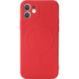 Husa protectie Vivimall compatibila cu iPhone 14 Pro Max, Liquid MagSafe, ring-shaped, magnetica, Rosu - vivimall.ro