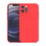 Husa protectie Flippy compatibila cu iPhone 14 Pro, Liquid MagSafe, ring-shaped, magnetica, Rosu - vivimall.ro