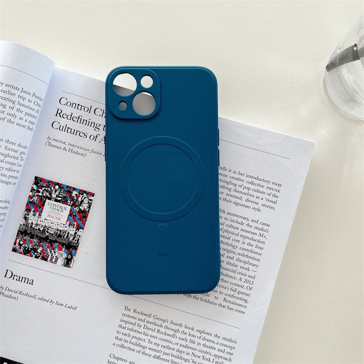 Husa protectie Flippy compatibila cu iPhone 12 (6.1), Liquid MagSafe, ring-shaped, magnetica, Albastru - vivimall.ro