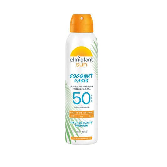 Lotiune Spray Invizibila Pentru Protectie Solara SPF 50, Elmiplant Sun, Coconut Oasis, 150 ml - vivimall.ro