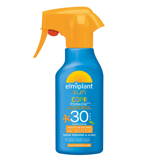 Lotiune Spray Pentru Protectie Solara Pentru Copii, Elmiplant Sun, Protectie Plus SPF 30, Pentru Fata si Corp, 200 ml - vivimall.ro